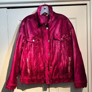 Free People Magenta Velvet Jacket size XS/S